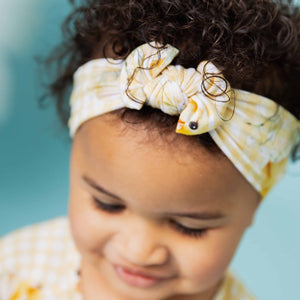Baby Kids Bamboo Pajamas — Sunny Side Up Headwrap — Image 1
