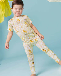 Baby Kids Bamboo Pajamas — Sunny Side Up Short Sleeve Pajama Set — Image 1