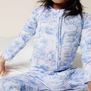 Baby Kids Bamboo Pajamas — Sweet Safari Convertible Romper — Image 1