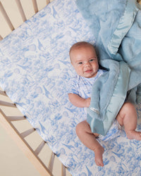 Baby Kids Bamboo Pajamas — Sweet Safari Crib Sheet — Image 1