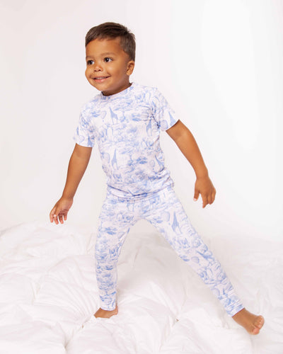 Baby Kids Bamboo Pajamas — Sweet Safari Short Sleeve Pajama Set — Image 1