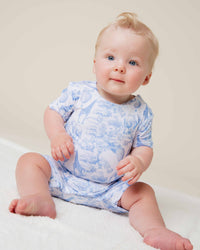 Baby Kids Bamboo Pajamas — Sweet Safari Shortie Romper — Image 1