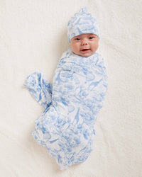 Baby Kids Bamboo Pajamas — Sweet Safari Swaddle & Beanie Set — Image 1