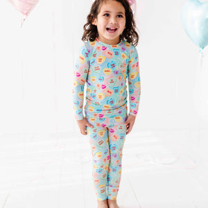 Bums & Roses - Baby & Kids Bamboo Pajamas - Sweethearts® Blue Ombre Two-Piece Pajama Set - Image 1