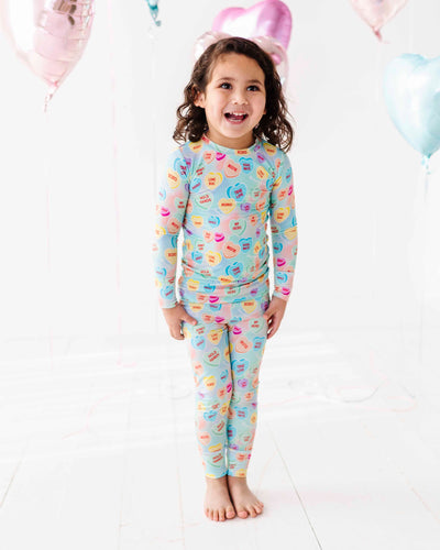 Bums & Roses - Baby & Kids Bamboo Pajamas - Sweethearts® Blue Ombre Two-Piece Pajama Set - Image 1