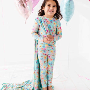 Bums & Roses - Baby & Kids Bamboo Pajamas - Sweethearts® Blue Ombre Two-Piece Pajama Set - Image 1