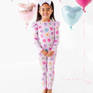 Bums & Roses - Baby & Kids Bamboo Pajamas - Sweethearts® Pink Stripe Two-Piece Pajama Set - Image 1