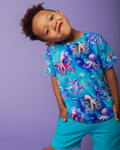 Baby Kids Bamboo Pajamas — Tenta-cool Short Sleeve T-Shirt & Shorts Set — Image 1