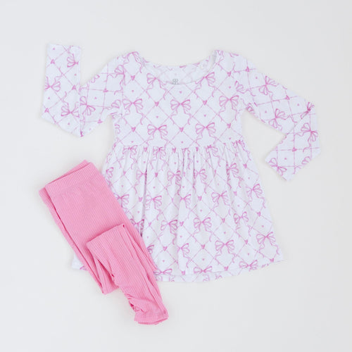 Take A Bow Toddler Top & Tights - Image 2 - Bums & Roses