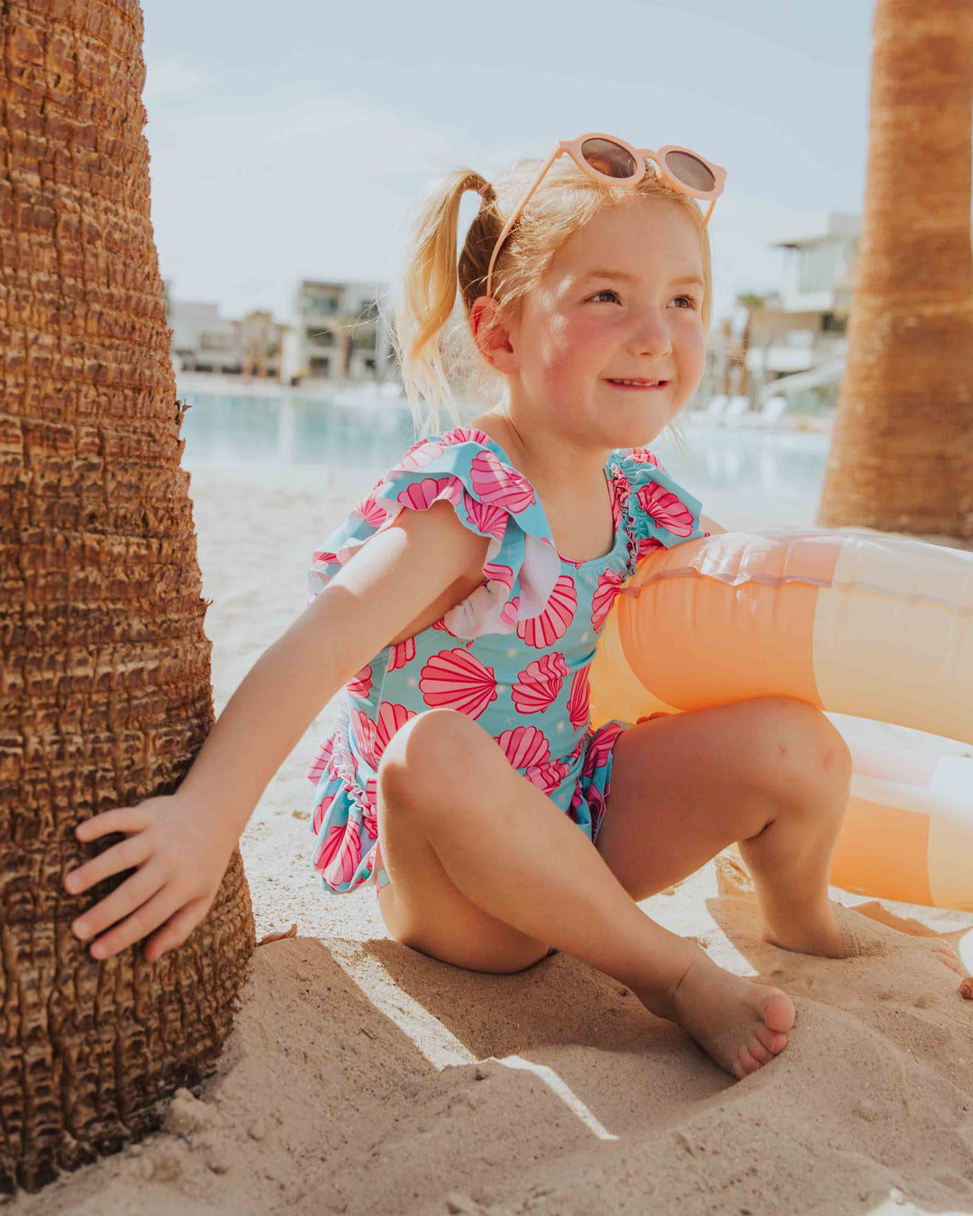 Talk to the Shell Peplum One Piece Swimsuit