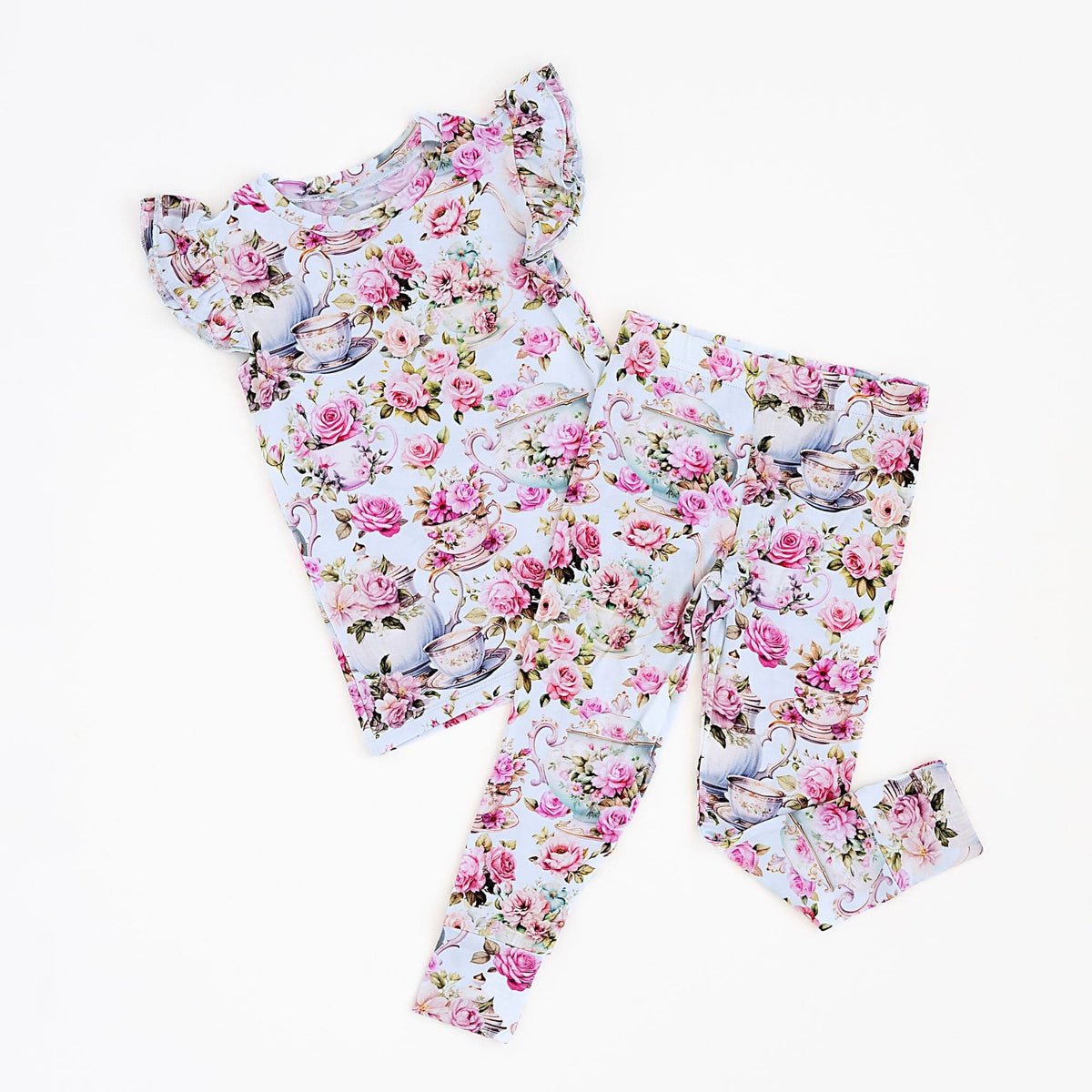 Mapale Two-Piece Pajama Set - Crop Top & High-Waisted Shorts With Side Tie, Size Small - View #12