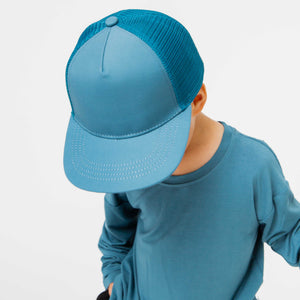 Baby Kids Bamboo Pajamas — Teal It Like It Is Hat — Image 1