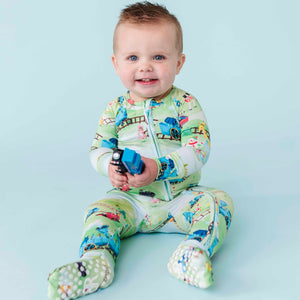 Bums & Roses - Baby & Kids Bamboo Pajamas - The Little Engine That Could® Convertible Romper - Image 1