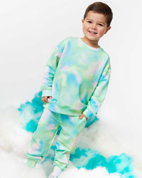 Baby Kids Bamboo Pajamas — Tie Dye Relaxed Fit Jogger Set — Image 1