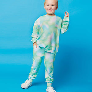 Baby Kids Bamboo Pajamas — Tie Dye Relaxed Fit Jogger Set — Image 1