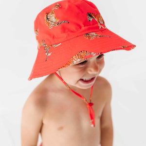 Baby Kids Bamboo Pajamas — Go Get 'Em Tiger Bucket Hat — Image 1