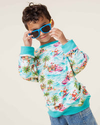 Baby Kids Bamboo Pajamas — Tis the Sea-son Crew Neck Sweatshirt — Image 1