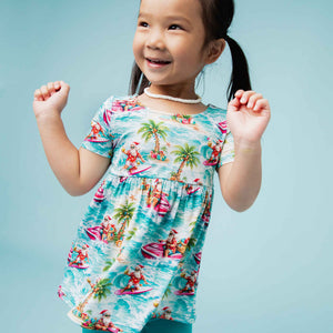 Baby Kids Bamboo Pajamas — Tis the Sea-son Short Sleeve Empire Waist Top & Shorts Set — Image 1