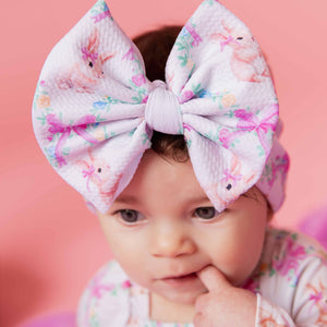 Baby Kids Bamboo Pajamas — Too Fluffin Cute Biggie Bow — Image 1