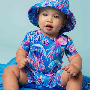 Baby Kids Bamboo Pajamas — Too Jelly To Handle Shortie Romper — Image 1