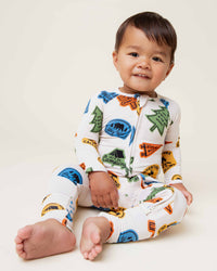 Baby Kids Bamboo Pajamas — Trail Mix Convertible Romper — Image 1