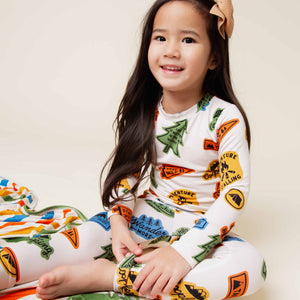 Baby Kids Bamboo Pajamas — Trail Mix Long Sleeve Pajama Set — Image 6