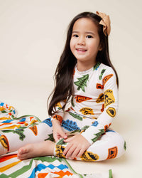 Baby Kids Bamboo Pajamas — Trail Mix Long Sleeve Pajama Set — Image 6