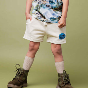 Baby Kids Bamboo Pajamas — Trail Mix Pull-On Shorts — Image 4