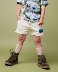 Baby Kids Bamboo Pajamas — Trail Mix Pull-On Shorts — Image 4