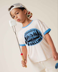 Baby Kids Bamboo Pajamas — Trail Mix Ringer T-Shirt — Image 7
