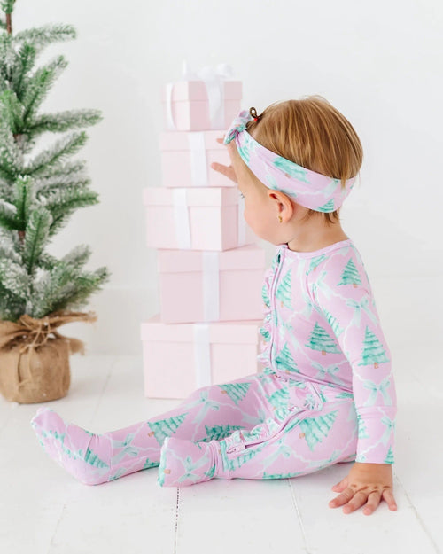 Baby Kids Bamboo Pajamas — Un-fir-gettable Convertible Ruffle Romper — Image 15