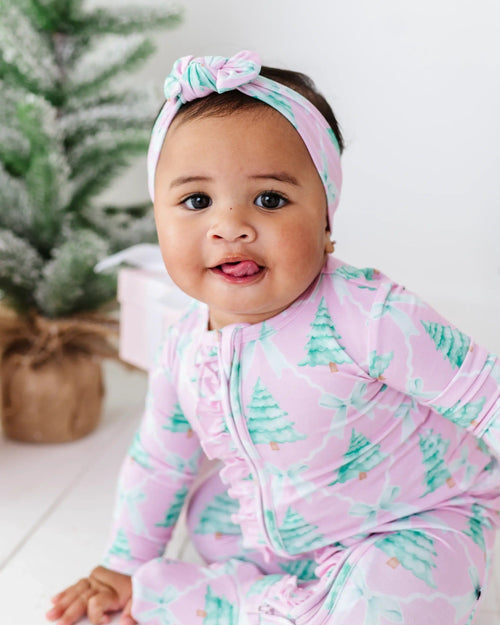 Baby Kids Bamboo Pajamas — Un-fir-gettable Ruffle Footie — Image 9