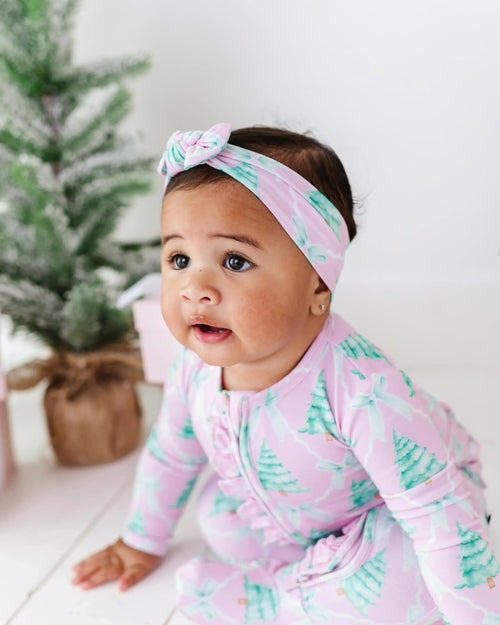 Baby Kids Bamboo Pajamas — Un-fir-gettable Ruffle Footie — Image 17