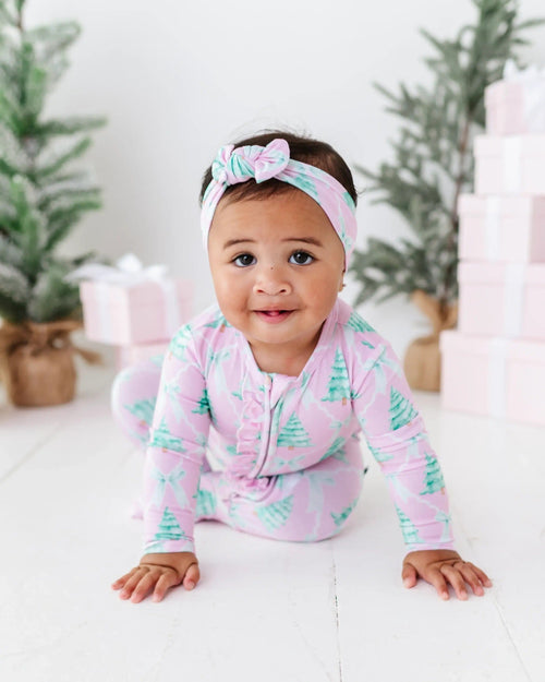 Baby Kids Bamboo Pajamas — Un-fir-gettable Ruffle Footie — Image 7
