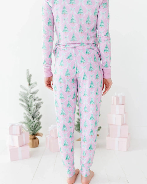 Baby Kids Bamboo Pajamas — Un-fir-gettable Women's Long Sleeve V-Neck Shirt — Image 10