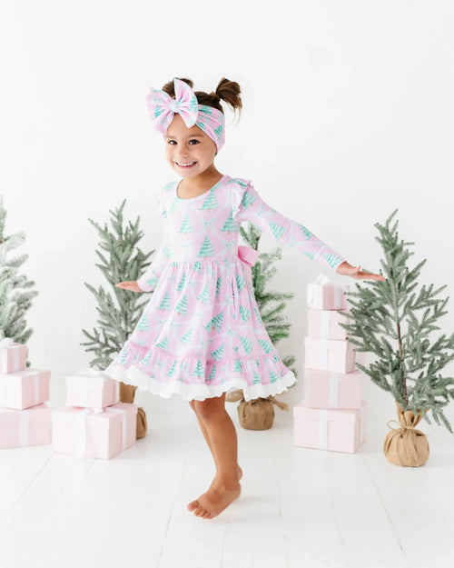 Baby Kids Bamboo Pajamas — Un-fir-gettable Party Dress & Shorts Set — Image 12