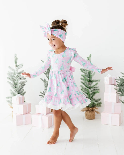 Baby Kids Bamboo Pajamas — Un-fir-gettable Party Dress & Shorts Set — Image 14