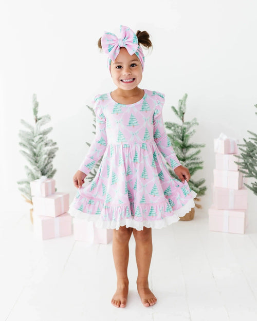 Baby Kids Bamboo Pajamas — Un-fir-gettable Party Dress & Shorts Set — Image 7