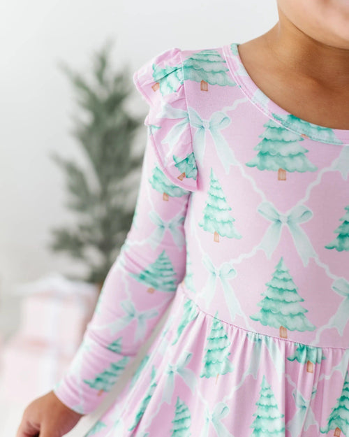 Baby Kids Bamboo Pajamas — Un-fir-gettable Party Dress & Shorts Set — Image 4