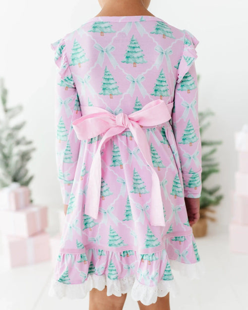 Baby Kids Bamboo Pajamas — Un-fir-gettable Party Dress & Shorts Set — Image 5