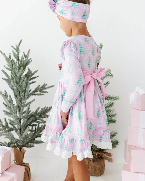 Baby Kids Bamboo Pajamas — Un-fir-gettable Party Dress & Shorts Set — Image 10