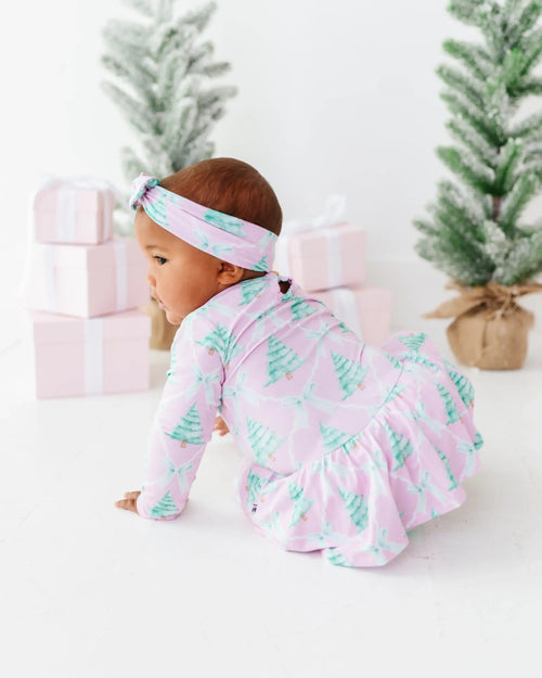 Baby Kids Bamboo Pajamas — Un-fir-gettable Ruffle Dress — Image 16