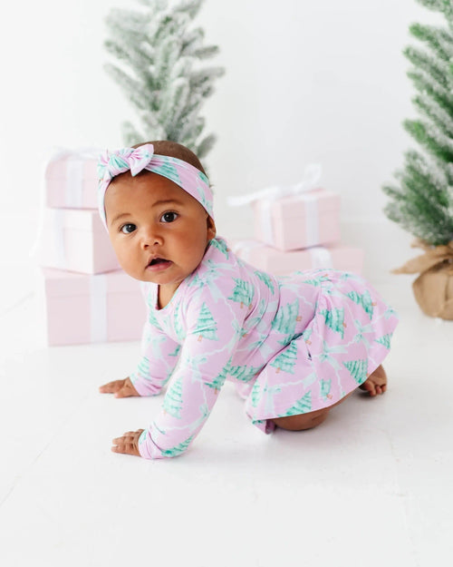 Baby Kids Bamboo Pajamas — Un-fir-gettable Ruffle Dress — Image 10