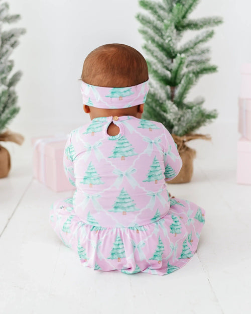 Baby Kids Bamboo Pajamas — Un-fir-gettable Ruffle Dress — Image 5