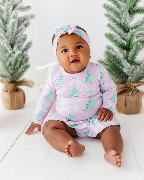 Baby Kids Bamboo Pajamas — Un-fir-gettable Ruffle Dress — Image 9