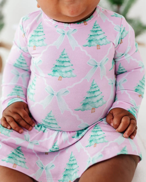 Baby Kids Bamboo Pajamas — Un-fir-gettable Ruffle Dress — Image 6