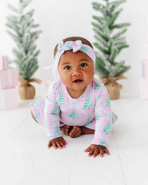 Baby Kids Bamboo Pajamas — Un-fir-gettable Ruffle Dress — Image 12