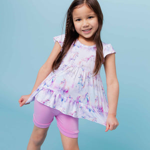 Baby Kids Bamboo Pajamas — Uni-believable Cap Sleeve Peplum & Bottoms Set — Image 1