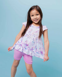 Baby Kids Bamboo Pajamas — Uni-believable Cap Sleeve Peplum & Bottoms Set — Image 1