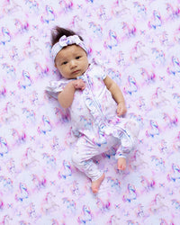 Baby Kids Bamboo Pajamas — Uni-believable Cap Sleeve Romper — Image 1